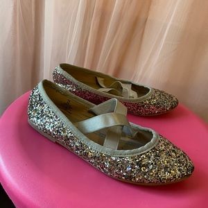 Sliver glitter girls shoe